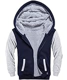 SwissWell Jungen Fleece Jacket Windproof Thick Warm Active Coat Full Zip Fleece Outdoors Countrywear Pullover for Kinder Sweatshirt Top Hoodie with Pockets (Dunkelblau, 14)