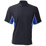 Gamegear Track Herren Piqué Polo-Shirt, Kurzarm, Einsätze in Kontrastfarbe L,Marineblau/Hellblau/Weiß