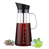 Cold Brew Coffee Maker, Cold Brew für Kaffee, 1.5L Kaffeebereiter mit luftdichtem Deckel Eiskaffee-Glaskrugbrauer,Cold Brew Maker für kaltgebrühten Kaffee und T