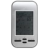 SALUTUY Funk-Wetterstation, Indoor-Außenthermometer Digitales Wetterthermometer Temperatur-Feuchte-Monitor-Anzeige mit Wetteruhr Heimw