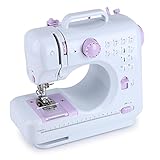 Nähmaschine für Anfänger Elektronische Nähmaschine Stickmaschine Nähmaschinen 12 Stiche Overlock Haushaltsnähen Tragbare Nähmaschine Einstellbares Mini Easy Sewing T