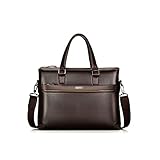 Hanpiyig Umhängetasche Herren, Männer Schulter Aktentaschen Tasche Handtaschen Geschäft Männer Taschen Große Reise Laptoptasche Für Man Messenger Bags PU. Lederhandtaschen (Color : Brown)