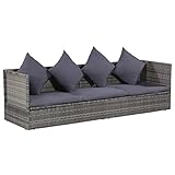 vidaXL Gartenliege Poly Rattan Gartenmöbel Sonnenliege Garten Sofa Bett Lieg