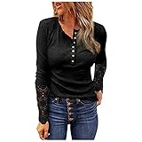 Damen Tunika Langarm Herbst Baumwolle Elegant Winter Hemd Große Größen Warme Bluse Rote Langarmshirt Slim Fit V Ausschnitt Sexy Einfarbig Oberteile Tops Mit Sp