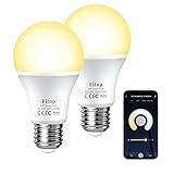 Alexa Glühbirnen Smart LED Lampen E27, Fitop WLAN Glühbirne Dimmbar, 10W 900LM Warmweiß Licht, Glühbirne Kompatibel mit Alexa Echo Dot/Google Home/Siri,2700K Birne,Kein Hub Erforderlich, 2 Stück