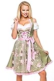 Dirndl mit Blumenschürze, Grün/Pink, M
