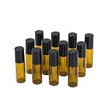 5 ml Leer Glas Roll-on Flaschen mit Edelstahl-Roller Kugeln und 12 Stück