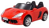 Actionbikes Motors Kinder Elektroauto Supercar XXL - 7 km/h - 2 x 50 Watt Motor - 2-Sitzer - Eva-Vollgummireifen - Touch-Display - LED-Scheinwerfer (Rot)