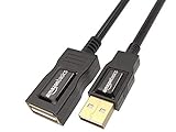 Amazon Basics 7GV4 USB 2.0 A-Stecker auf A-Buchse Verlängerungskabel (1 m), Schw