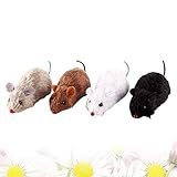 4 STÜCKE Wind Up Racing Mäuse,realistische Mini Pelz Ratten Für Halloween Dekoration,Streich Maus Spiel Spielzeug Für Kinder Cdren Erwachsene jiany