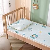 GIBZ Spannbettlaken für Babybett Kinderbett Atmungsaktives Spannbetttuch Babymatratze fürs Baby, Baby Bettwäsche mit Kissenbezug, süßer Tiger, 60x150
