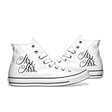 INKICKS - weißer Sneaker Bedruckt im schwarzem Mr. & Mrs. Design Gr. 38 I Hochzeitsgeschenk I Made in Germany I Für Damen & Herren I Individuelle Anfertigung nach Kundenbestellung