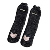 SumLeiter Damen Plüsch Korallen Socken, flauschige Weihnachts-Socken, süßer Wintersocken warme Bodensocken Bequem Teppichsocken Haussocken Super Weiche Schlafsocken Geschenke Für F