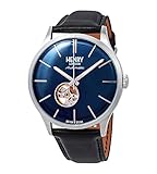 Henry London Herren Skeleton Automatik Uhr mit Leder Armband HL42-AS-0315