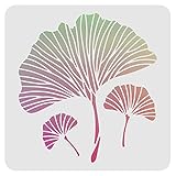 FINGERINSPIRE Ginkgo Blatt Schablone 30x30cm Plastik Gingko Blätter Zeichnung Malerei Schablonen Schablonen Sets für Malerei, Backen, Kunsthandwerk, Wände, Möb