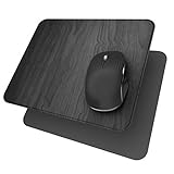 Oterri Mauspad Hart, Dünn Mousepad,Rutschfestes,Kleines PVC Mauspad,Wasserdichtes PU-Leder, Leichte Mouse Mat,Holzoptik Oberfläche Pad, für Büro,Sofa und Bett(Grau, 20 * 25cm)