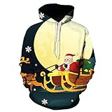 JELLYB Sweatshirt Herren Herbst Winter Trend Mode 3D Druck Männer Pullover Urban Oversized Drawstring Unisex Hoodie Modern Weihnachten Party Romantisch Paar Outfit WY-1787 XS
