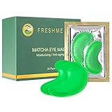 FRESHME Unter Augenmaske - 20 Paar Matcha Kollagen Augenpads Anti-Falten Anti-Aging Unter Augenklappen für Augen Schwellungen Tiefe Flüssigkeitszufuhr Entlasten Augenringe für Frauen M