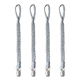 CULASIGN 4Pcs Schnullerkette Baumwolle Schnullerband Baby Schnullerketten Clips für Neugeboren Mädchen und Jungs (Grau)