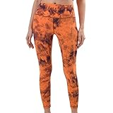 Frauen Naked Gefühl hohe Taillen-festes Yoga Pants Workout Gym Leggings Damen Thermal Fleece gefüttert Leggings mit hohen Taille Winter warmen Yoga-Hosen Damen Yogahosen Tie-Dye gedruck