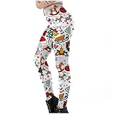 LFYYDS Damen Hose Weihnachten Drucken Yogahose High Waist Hintern Heben Leggings Leichte Bequeme Sport Yoga Hose Lässige Skinny Jogginghose Passend für Sport Laufen Yoga F