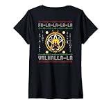 Damen Fa-La-La Valhalla-La - Wikinger Ugly Christmas (auf der Rückseite) T-Shirt mit V