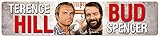 Blechwaren Fabrik Braunschweig GmbH Bud Spencer und Terence Hill - Portraits mit Autogrammen - Straßenschild Blechschild - 46x10 cm STRB02