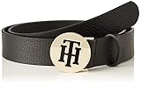 Tommy Hilfiger Damen TH ROUND BELT 3.0 Gürtel, Schwarz, 75