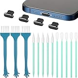 Frienda Anti Staub Stecker Metall Handy Staub Stecker Kompatibel mit iPhone 11/11 Pro/11 Pro Max/12 mini/12/12 Pro/12 Pro Max, Handy Port Reinigungsbürste Kit Handy Lautsprecher Reinigungsbü