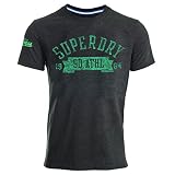 Superdry Herren T&F Tee T-Shirt, Charcoal Marl, XL