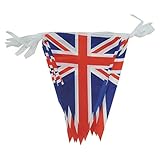 XINMINGREN 8 Meter 25 Stück Union Jack, Wimpelkette Union Jack, britische Flagge, Nationalflagge, Fahnenkette, Vereinigtes KÖNIGREICH BRITISCHE Fahne Weltmeisterschaft, Mottoparty
