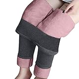 PJQQ Leggins Damen Lang High Waist Fleece Hose Winter Warme Jogginghose Gefüttert Thermohose Grosse Grössen Elastische Strumpfhosen Yogahosen Kältebeständige Hose Ski T