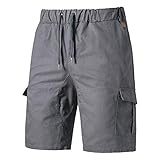 Herren Sports Shorts Sommer All-Match-Volltonfarbe mit Taschen und Kordelzug im europäischen und amerikanischen Stil Plus Size Pants L