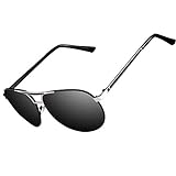 Kennifer Herren Klassik Polarisierte Fahren Pilot Sonnenbrille Metallrahmen Ultra leicht Premium Voll Verspiegelte Polarisierte Pilotenbrille Sonnenb