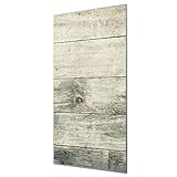 banjado® Glas Magnettafel mit 4 Magneten - Magnetwand 120x60cm mit Motiv Graue Planken - Memoboard/Pinnwand magnetisch, beschreibbar, perfekt für die Küche - Magnetboard auch als Wandbild/W