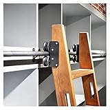 Schiebetür-Tür-Kit 3.3FT-20ft, Gleitleiter Komplette Hardware-Walzschiene (Keine Leiter) + Edelstahlbodenwalzen, Für Home/Loft/Bibliothek (Size : 600cm/20ft)