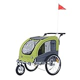 PawHut Hundeanhänger Jogger Fahrradanhänger Hunde Fahrradanhänger Grü