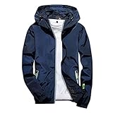 qiaoxiahe Winterjacke Herbst und Winter Einfarbige Lässige Große Reflektierende Hoodie Outdoor-Sportjacke mit Reißverschluss für H