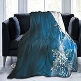 ADONINELP Überwurf Decken,Urlaub Weihnachten Hintergrund In Blauen Farben,Fleece Decke Urlaub Thema Wohnkultur Warme Kuschelige Überwürfe Superweiche Decken für Winterbettwäsche,Couch Geschenk 40'X50