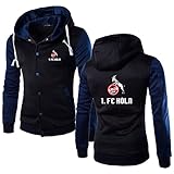 BOLGRTYXC Hoodies Jacken T-Shirt Hosen Shorts Strickjacke Thin 3D 1.Fc-Koln Druck Pullover Herren & Damen Casual Polyester Sweatshirt Hoodies/Dark Blue / 2XL