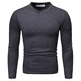 Männer Sommer Herbst Casual Kurzarm Henleys T-Shirt Single Plain T-Shirts Baumwolle Slim Fit Gym Muscle Sweat Shirt Casual Langarm Top T-Shirt Button Plain T Tops Shirt Unterhemd B
