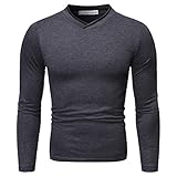 Männer Sommer Herbst Casual Kurzarm Henleys T-Shirt Single Plain T-Shirts Baumwolle Slim Fit Gym Muscle Sweat Shirt Casual Langarm Top T-Shirt Button Plain T Tops Shirt Unterhemd B