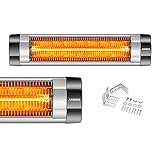Arebos 2500 W Infrarot Heizstrahler | Stufenlos regulierbar | inkl. Montagematerial | Wärmestrahler Terrassenstrahler Terrassenheizer Deck