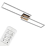 Briloner Leuchten - LED Deckenleuchte, Deckenlampe dimmbar, inkl. Fernbedienung, inkl. Farbtemperatursteuerung, inkl. Nachtlichtfunktion und Timer, Holz-Schwarz, 1100 x 248 x 85mm, 3145-014
