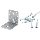 GAH-Alberts 334574 Schwerlast-Winkelverbinder mit Sicke | Handwerkerpack | sendzimirverzinkt | 70 x 70 x 55 mm | 50er Set & 331610 Ankernagel | verzinkt | 4 x 40 mm | 250er S