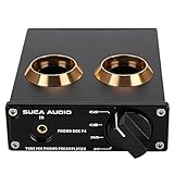 AHNUNVA Phono Plattenspieler-Vorverstärker Mit 3 Modi, DC12V Phono Box P4 Vergoldetes Cinch-Panel MM Phono Vorverstärker Unterstützung Analogeingang (EU-Stecker)