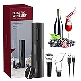 Korkenzieher Elektrisch Set, 5-in-1 Elektronischer Weinöffner, Wieder Aufladbarer Automatischer Korkenzieher Weinflaschenöffner Elektrischer Flaschenöffner (Schwarz)