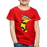 Spreadshirt Süßer AFFE Mit Banane Zeichnung Kinder Premium T-Shirt, 110-116, R