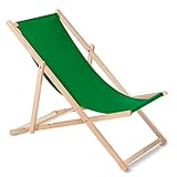 Green Blue Liegestuhl Sonnenliege Klappbar aus Buchholz ohne Armlehne Sonnenliege Gartenliege Liege (Grün)