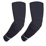 COOLOMG Armlinge Ellenbogenpad Kompression Basketball Fußball Handball Volleyball Crashproof für Damen Herren Jungen Schwarz XL